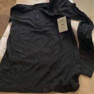 Tommy John Gray Long Sleeve Henley Shirt